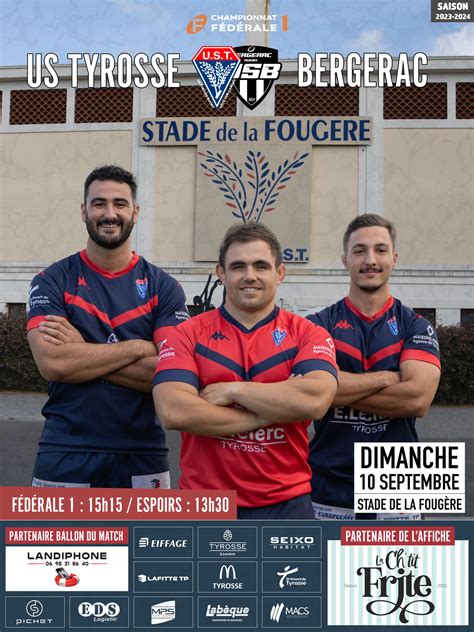 US Tyrosse Rugby Côte Sud L AFFICHE DU WEEK END US Tyrosse Rugby Côte Sud