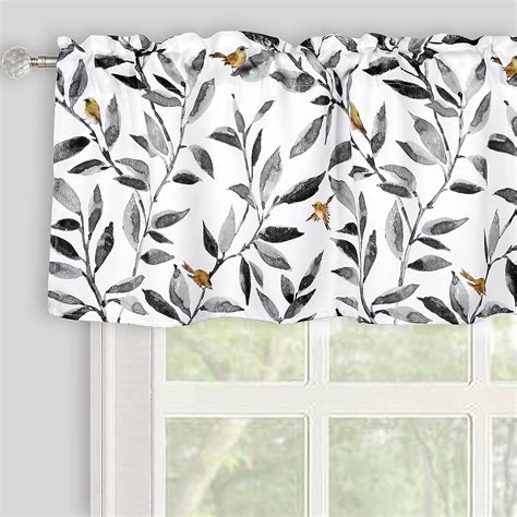 Amazon.com: Inselnwald Gray Valances Curtains Floral Printed ...