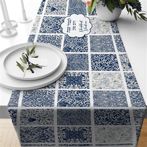 Shabbat Table Design Runner Jewish Table Cloth shabbat Design Jewish Wedding Gift Shabbat Shalom ...