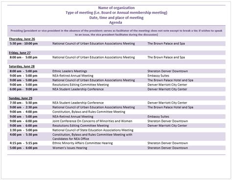 Financial Meeting Agenda Template Word Templates For Free Download