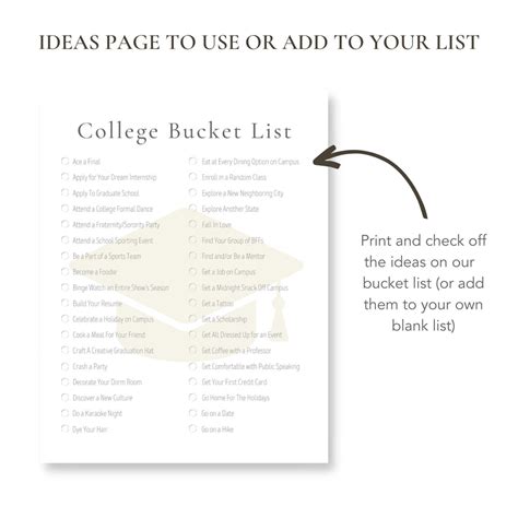 Printable College Bucket List (Blank Template Included!) – buck & co.