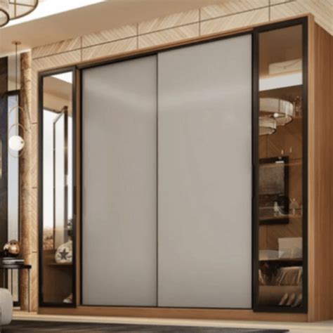 Guarda Roupa Casal Nevada Portas Flex Nogueira Nude Prime Espelho