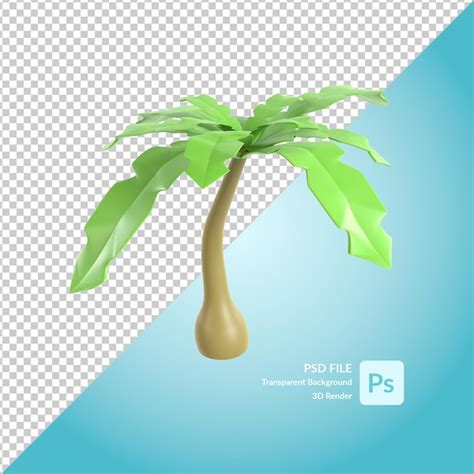 Renderização de ilustração 3d de coqueiro PSD Premium