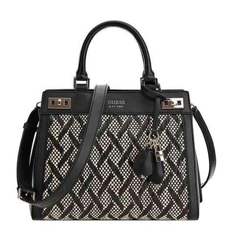 Guess Katey Sac à Main Raphia Noir