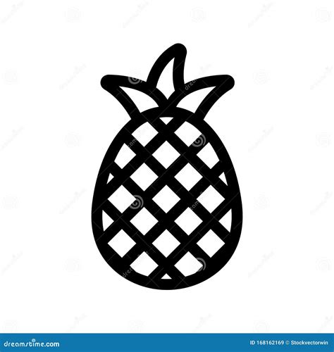 Pineapple Icon Vector Isolated Contour Symbol Illustration Stock