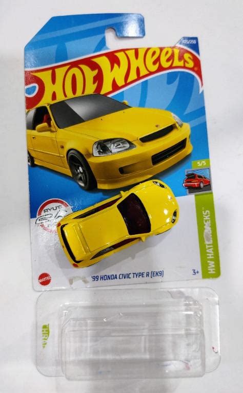 Hot Wheels 99 Honda Civic Type R Ek9 Yellow Loose Hobbies And Toys Toys And Games On Carousell