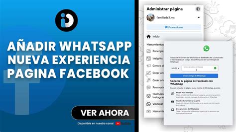 A Adir Tu Whatsapp En Nueva Experiencia De P Ginas Facebook Youtube