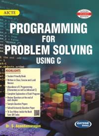 Buy Programming For Problem Solving Using C Book Online At Low Prices