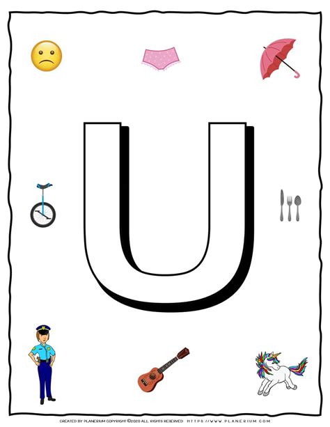 English Alphabet Objects That Starts With U Planerium