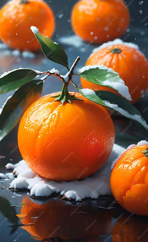 Premium Photo Realistic Tangerine On A Plain Background Digital Art