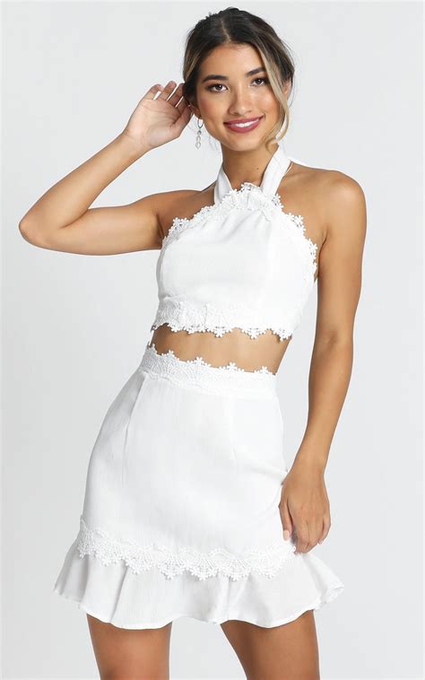 All Outta Love Two Piece Set In White Showpo In 2020 White Dresses