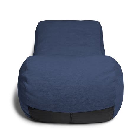 Jaxx Arlo Chaise Lounge Bean Bag Chair Premium Chenille Navy