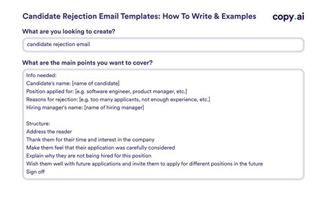 Candidate Rejection Email Templates How To Write Examples