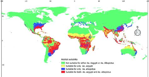 Global Predicted Habitat Suitability Of Aedes Aegypti And Aedes