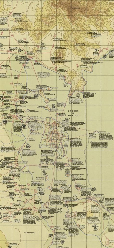 Detalle Del Plano Reconstructivo De La Regi N De Tenochtitl N En