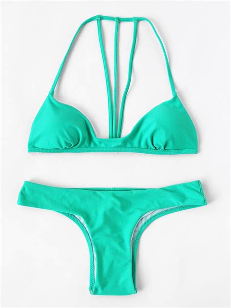 Strappy Back Bikini Set Shein Sheinside Hot Sex Picture