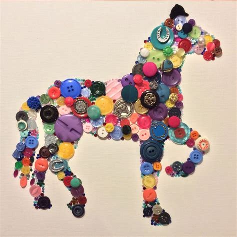 Horse Button Art Cowboy Crafts Horse Crafts Crafts For Girls Hobbies