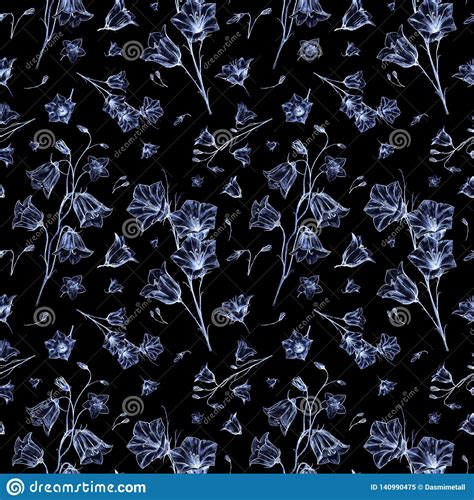 Hand Drawn Floral Seamless Pattern Background With Randomly Located