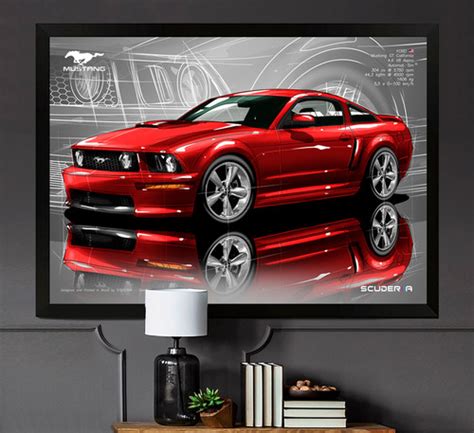 QUADRO DECORATIVO FORD MUSTANG GT CALIFORNIA PERSPECTIVE SCUDERIIA