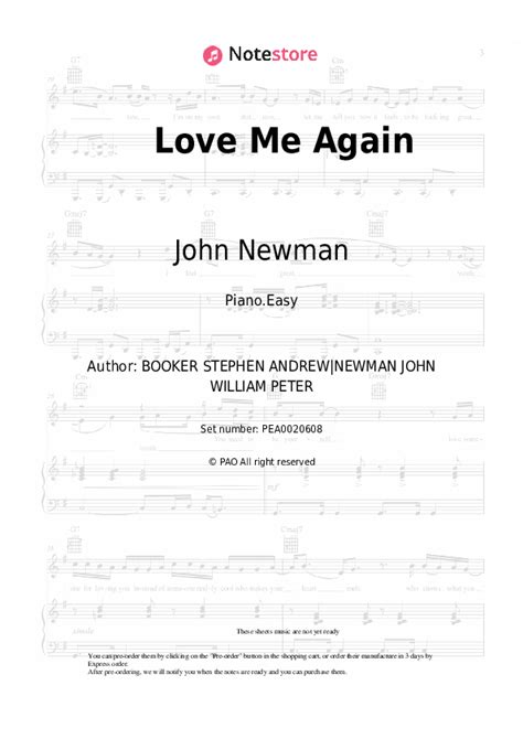 John Newman - Love Me Again piano sheet music in Note-Store.com | Piano ...