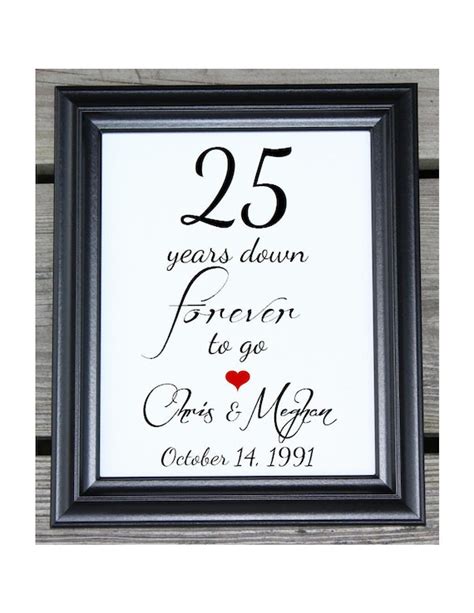 25 Years of Marriage 25 Years Down 25 Year Anniversary | Etsy