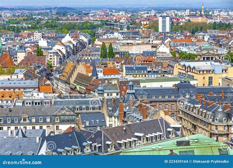 Skyline Aerial View Of Strasbourg Old Town France Stock Photo Image