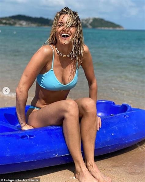 Ashley Roberts Shows Off Her Sizzling Physique In A Bright Blue Bikini