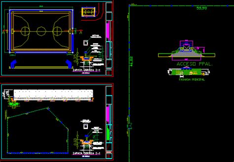 Cancha De Usos Multiples En Dwg Librer A Cad