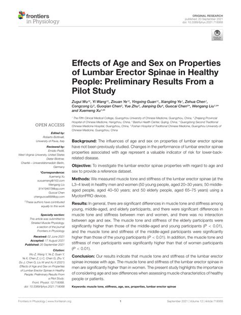 PDF Effects Of Age And Sex On Properties Of Lumbar Erector Spinae In Healthy People