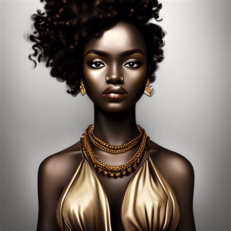 Melanin Queen Dark Skinned Woman With Big Curls · Creative Fabrica