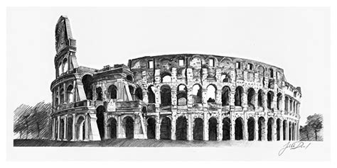 Colosseum, Rome - pencil on Behance