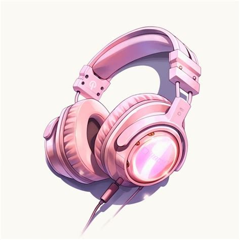 Premium Ai Image There Is A Pink Headphone With A Pink Light On It