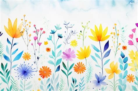 Premium Photo Colorful Hand Painted Flowers Background