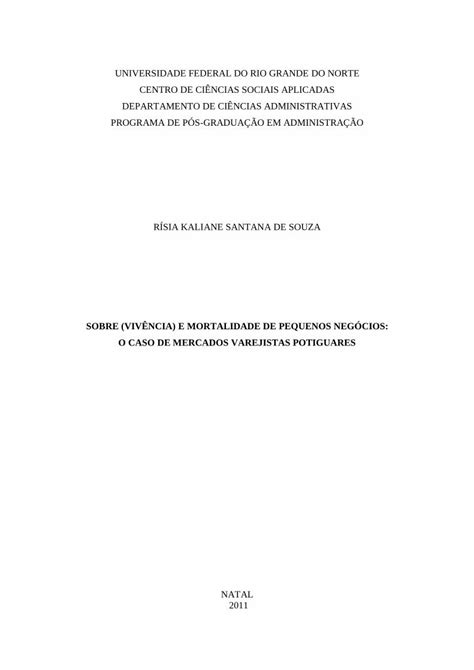 PDF SOBRE VIVÊNCIA E MORTALIDADE DE PEQUENOS Sobre vivência e