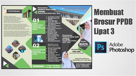 Cara Membuat Brosur Ppdb Lipat 3 Tahun 2022 Pada Photoshop Youtube