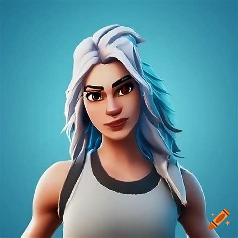 Fortnite Skin With Long White Hair On Craiyon