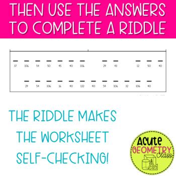 Isosceles Triangle Theorem Worksheet - Self Checking Riddle | TPT