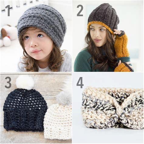 15 Free Chunky Crochet Patterns from Head to Toe - Using Lion Brand ...