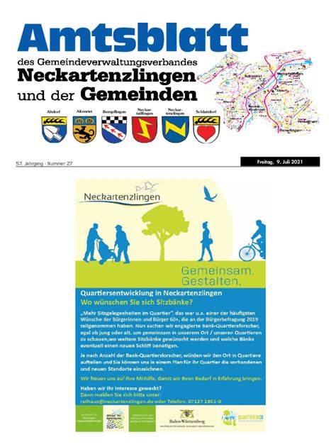 Ausfüllbar Online Amtsblatt Gemeinde Neckartenzlingen Fax Email