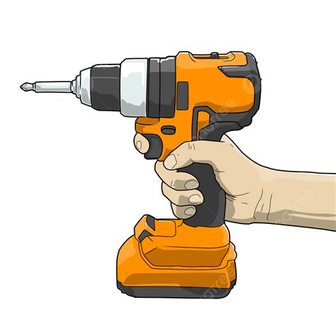 Drill PNG Transparent Drill Cartoon Illustration Drill Tools