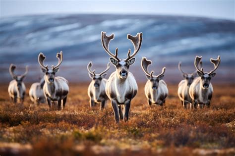 Premium Photo | Caribou Herd in the Tundra