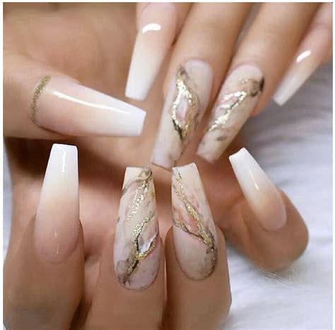 Marble Coffin Nails In Various Colors 24 Nails Comes With Etsy