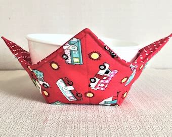 Microwave Bowl Holder Cotton Fabric Hot Pads Reusable Bowl Etsy