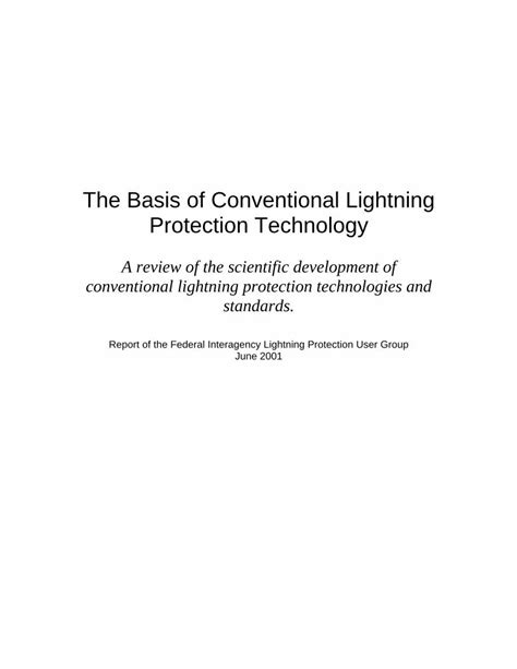 Pdf The Basis Of Conventional Lightning Protection