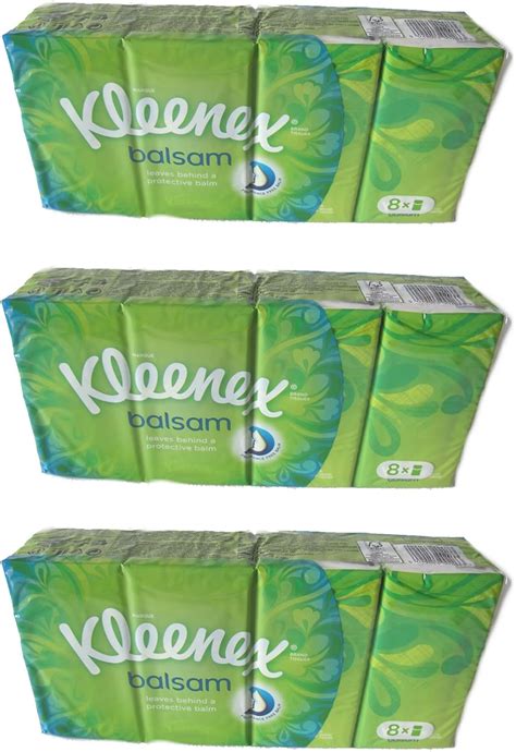 Kleenex Balsam Multipack Lot De 3 Paquets De 8 Paquets De 9 Feuilles