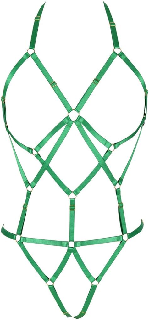 Buy Women S Full Body Harness Bra Garter Belt Lingerie Cage Set Chest Strap Gothic Punk Festival
