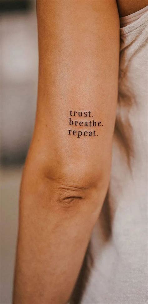 40 Meaningful Word Tattoos Trust Breathe Repeat I Take You