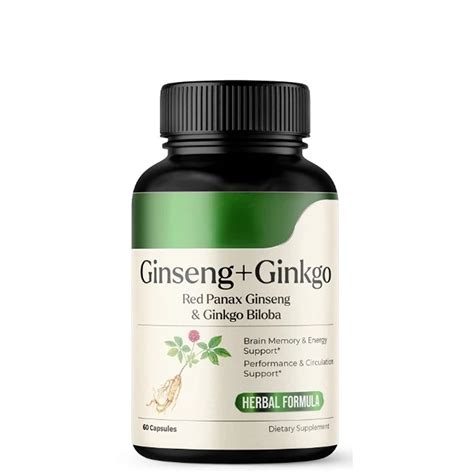 Cápsulas de Ginkgo Biloba y Ginseng extracto de Panax rojo coreano