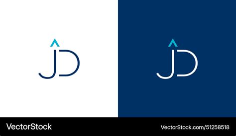 Modern and unique jd logo design Royalty Free Vector Image