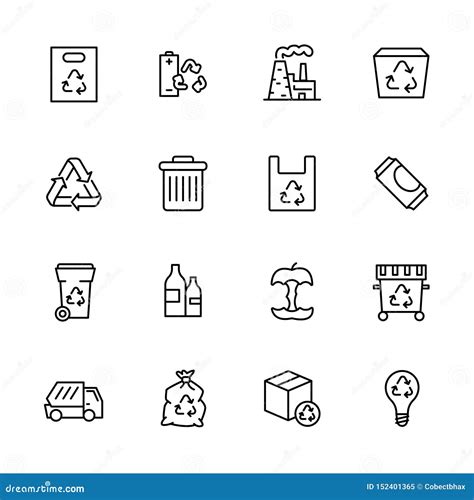 Garbage Collection And Waste Disposal Icon Simple Symbols Set Ecology